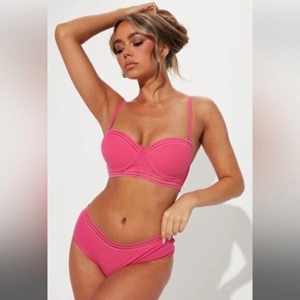 Oh la la Pink Cotton Fushia‎ 2 piece set 36C REFFNB